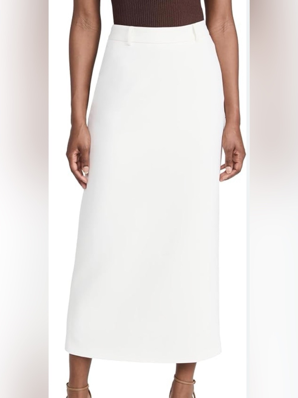 Pixie Market Nia White Maxi Skirt Size M NWOT Minimalist Column Midi Maxi Skirt